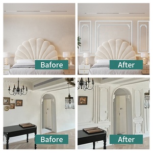 Moulures et appliques murales flexibles en PVC autocollantes, style français sculpté, pour la décoration intérieure, vente en gros d'usine, à bas prix - Product Image 5