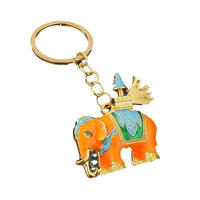 Vente directe usine Nouveauté Thaïlande Meilleures ventes Porte-clés de voiture en cristal 3D en forme d'éléphant avec effet goutte d'huile et porte-monnaie