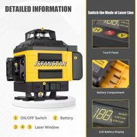 4d 16 lignes auto-nivelant les lumières LED vertes niveau laser automatique meilleure précision avec manuel