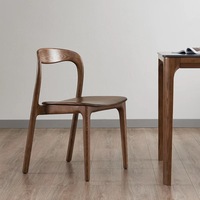 Chaise de salle à manger en bois massif de luxe XY avec dossier pour café, bistrot, hôtel