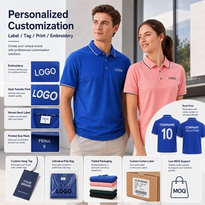 Polo unisexe personnalisé avec logo, en tissu technique premium, avec bordures contrastées, piqué vierge pour impression, uniforme d'équipe, OEM en gros - Product Image 5