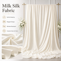 Rideaux de fond en tissu polyester soie laiteuse ivoire 10x10 pieds pour événements d'anniversaire, décoration de scène, fournitures de draperies de mariage - Vente en gros
