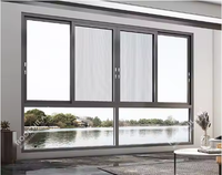 Ventanas Corredizas de Aluminio con Doble Acristalamiento de Diseño Moderno, Rotura de Puente Térmico, Malla de Acero Inoxidable, Apertura Horizontal