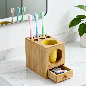 100% Tre Bền Vững Naturals Bàn Chải Đánh Răng Chủ Phong Cách Phòng Tắm Tổ Chức Dễ Dàng Để Làm Sạch - Product Image 1