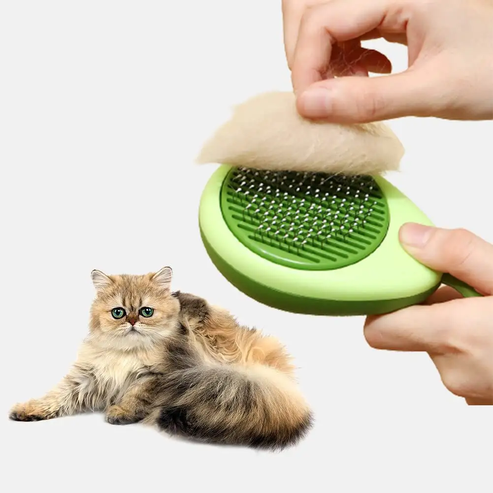 Fruitvormige Citroen-Avocado-Kam Plastic Naaldborstel Voor Effectieve Verwijdering Van Huisdieren Bij Honden En Katten Verzorgingsproduct Voor Huisdieren