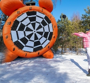 Réveil géant pour fléchettes sur le thème du football, Réveil pour fléchettes de football gonflables orange - Product Image 5