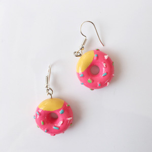 Boucles d'oreilles pendantes de couleur bonbon, gâteau en crêpe, nourriture mignon fait à la main en argile polymère, boucles d'oreilles de mode, bijoux cadeau - Product Image 6