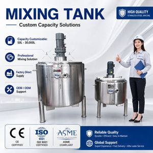 Cuve de mélange, émulsification et homogénéisation Ace 100L 200L 300L en acier inoxydable, à chemise alvéolée, chauffée et refroidie à la vapeur, avec agitateur - Product Image 5