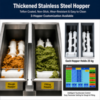 Machine d'encrustation automatique avec convoyeur, machine de formage d'aliments fourrés en acier inoxydable, moules personnalisés pour usine de snacks