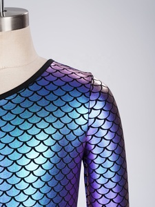Leotardo con Estampado de Escamas de Pez para Niñas, Tutú Lírico, Disfraz de Sirena para Ballet, Recital, Competencia, Danza - Product Image 4