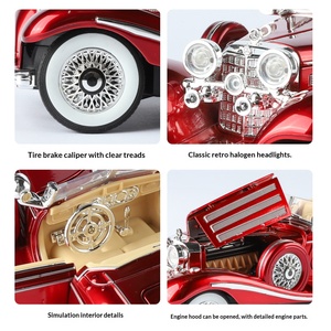 Modellino Auto d'<span class=keywords><strong>Epoca</strong></span> in Scala 1:24 in Lega Pressofusa con Porte Apribili, Suono del Motore e Luci, Giocattolo Classico Retrò all'Ingrosso - Product Image 5