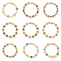 LUOYUNE Bracelet tennis opulent en laiton plaqué or 18 carats, multicolore, avec zircon ovale cœur arc-en-ciel, pour mariage, vente en gros
