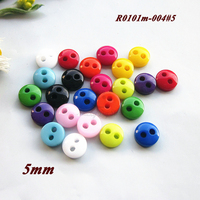 200 pièces 12 couleurs 2 trous 5mm pain unique minuscules boutons en résine pour petite poupée vêtements Bonique résine Mini boutons pour la couture