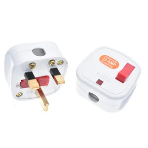 BS1363 UK 3 Pin 250V 13A AC Power Plug With Switch Male Electrical Socket Fused Connect Cord Overload Protection Adapter
