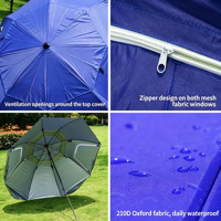 Accessoires de camping en plein air modernes, tente de plage portable avec protection UV, parasol de plage personnalisable avec logo