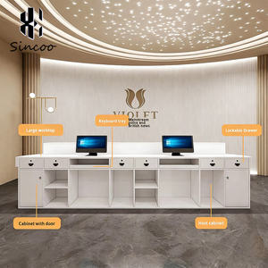 Luxury Front <b>Desk</b> Nordic-style Cream Style Cashier Counter Simple Modern Spa Store Bar <b>Nail</b> Salon Beauty Salon Reception <b>Desk</b> - Product Image 4