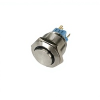 Interrupteur à bouton-poussoir auto-bloquant en acier inoxydable 25 mm avec éclairage œil de chat 12V marche/arrêt max. Courant 5A