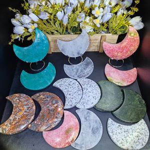 Cristallo Naturale di Zoisite Rosa a Prezzo all'Ingrosso, Materiales Misti di Amazonite, Intaglio a Luna in Cristallo, Artigianato Curativo in Quarzo Trasparente per Regali - Product Image 2