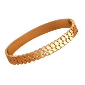Women's Titanium Steel Bracelet <b>Light</b> Luxury Two-Tone Round Texture Fashion Bangle - Product Image 2