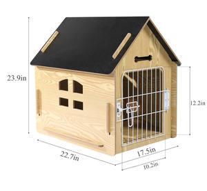 เตียงไม้ดีไซน์อบอุ่นสำหรับสุนัขหรือแมวขนาดเล็กบ้านสุนัขบ้านสุนัข - Product Image 3