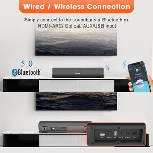 Bestisan 50W 16'/50W <b>Small</b> Soundbar TV with DSP 3EQ Surround Enhanced Bass Optical Interface for Deep Sound Enhanced Sound Bar - Product Image 3