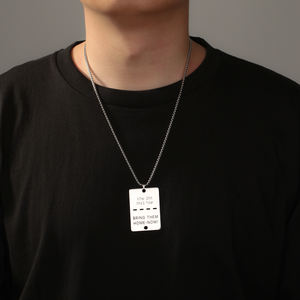 Collar de solidaridad Myshape, colgante hebreo judío, colgante tallado en casa, joyería de acero inoxidable - Product Image 5