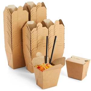 Tùy chỉnh dùng một lần đưa ra thực phẩm container Nâu thực phẩm hộp để đi kraft giấy takeout hộp microwaveble - Product Image 3