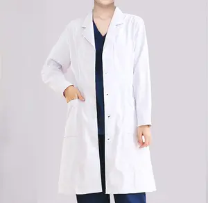 新しいスタイルのナースユニフォーム医療食品工場デザイン科学者ドクターラボコート女性のためにカスタマイズされた織りスパンデックススクラブセット