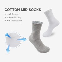 Chaussettes mi-mollet côtelées en coton vierges personnalisables, plusieurs couleurs au choix, avec soutien de la voûte plantaire, pour le sport et le quotidien, pour hommes et femmes