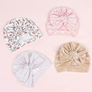 Gorro de Bebé Indio para Niños Europeos y Americanos, de 0 a 6 Meses, de Algodón Transpirable, Suave y Cálido, con Estampado de Lazo Grande - Product Image 2