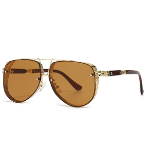 Nuovi <span class=keywords><strong>Occhiali</strong></span> da Sole di Lusso Personalizzati, Design alla Moda, Montatura in Metallo, Stile Aviatore, Oversize, per Uomo e Donna - Product Image 3