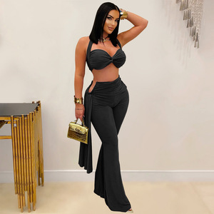 Ensembles de vêtements sexy pour femmes, mode décontractée, été, débardeurs sans manches et pantalons, <span class=keywords><strong>bon</strong></span> <span class=keywords><strong>prix</strong></span>, ensembles de vêtements deux pièces - Product Image 3