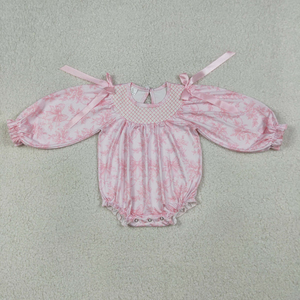 Ensembles de vêtements pour bébés filles, manches longues, broderie florale, nœuds roses - Product Image 2