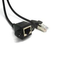 Cat 5 RJ45 Kabel Ekstensi Jaringan LAN Ethernet Pria Ke Wanita dengan Dudukan Panel Sekrup