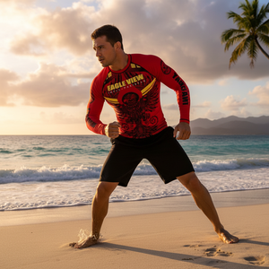 T-shirt de compression à manches longues pour homme à séchage rapide Rash Guard Short de grappling - Product Image 3