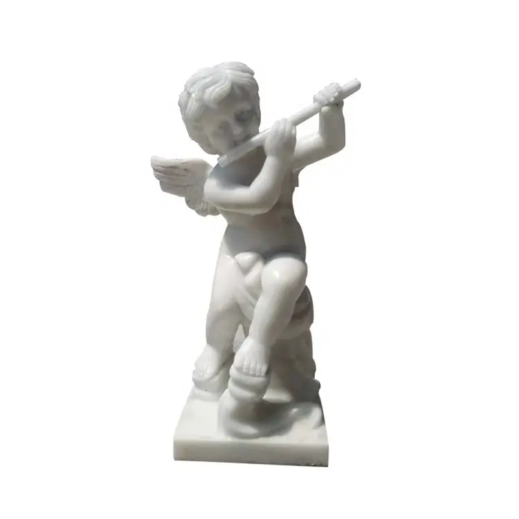 Escultura de mármore branco barato com asas gabriel anjo estátua querubim anjo estátuas com bola anjo estátua estatueta