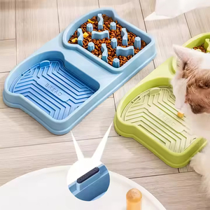Eco Friendly Anti-Spill Slow Feeder <strong>Bowl</strong> Dual <strong>Bowl</strong> Non-Slip Pet Dish with Lick Mat Plastic Slow <strong>Eat</strong> Training <strong>Dog</strong> <strong>Bowl</strong> - Product Image 6
