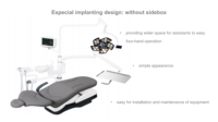 Fauteuil dentaire Sidebox Free Implant S2-IMPLANT ergonomique, électrique, réglable, à quatre poignées, gain de place pour clinique