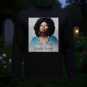 Angie 1961 2025 Tribute Long Sleeve T-Shirt <b>Stone</b> in <b>Memory</b> Promotional T-Shirt - Product Image 3