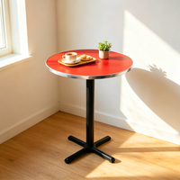 Table de bar ronde réglable en hauteur, plateau en noyer, base en X noir mat, table à manger, table basse, table de bar, 60 cm, maison, café, bureau