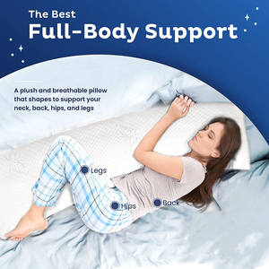 WARMTEX bantal badan panjang untuk dewasa, bantal kehamilan besar dengan busa memori robek & bantal pendingin bambu menutupi - Product Image 2