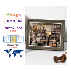 Hamaileon 3D rompecabezas de madera marco de fotos DIY libro de juguete Nook Kit ornamento para casa de muñecas modelo (tienda de costura de Lily) - Product Image 1