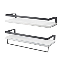 Étagères flottantes 2 pièces ensemble étagère de salle de bain chambre cuisine ferme petite étagère à livres pour mur