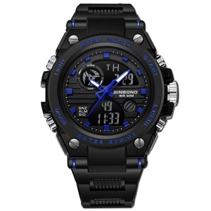 Reloj Deportivo para Hombre, Resistente al Agua, con Doble Pantalla, Cuarzo, Multifunción, Alarma, Cronómetro, Correa de Silicona - Product Image 3