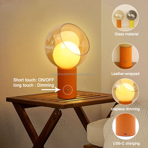 Lampe <span class=keywords><strong>de</strong></span> chevet moderne sans fil en verre, lampe <span class=keywords><strong>de</strong></span> table en métal rechargeable par USB pour la décoration <span class=keywords><strong>de</strong></span> chambre d'enfant - Product Image 2
