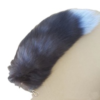 Queue de renard en fourrure de renard véritable, grande, 40 cm, en cristal, en gros, bon marché, pour la décoration, porte-clés