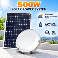 Lampu Gantung Tenaga Surya 500W Kecerahan Tinggi dengan Remote Timer untuk Penerangan Area Luar Ruangan, Pertanian, Bengkel, Halaman, dan Gudang