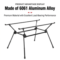 Table de camping pliante en aluminium portable, table de pique-nique et de barbecue d'extérieur, hauteur réglable, mobilier d'extérieur portable