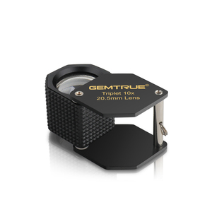 GemTrue DK18002 Black 10x Diamond Loupe 20.5mm with <strong>Triplet</strong> <strong>Lens</strong> and Comfortable Rubber Grip for Precise Grading - Product Image 3