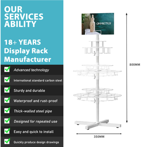 Metall Double <span class=keywords><strong>Tier</strong></span> Counter Top Flaschen regal Wasser flaschen ständer Spinner Kosmetik regal mit Werbetafel - Product Image 4